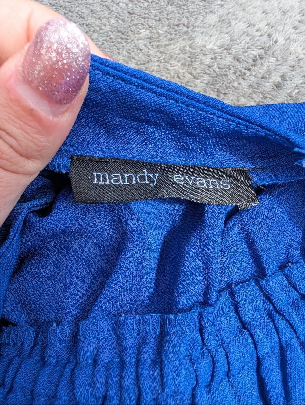 Mandy Evans Women's Blue Sleeveless Flowy Blouse Size Large - Picture 4 of 7